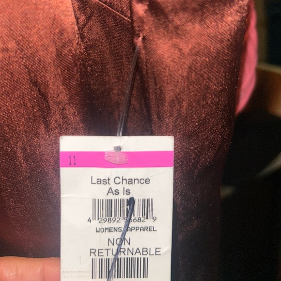 Vince Sleeveless Satin Cinnamon Red Knee Length Crewneck Shift Dress NEW FLAWED - Picture 8 of 11